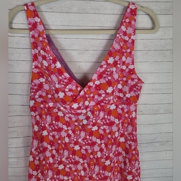 VINTAGE EXPRESS 90'S Y2K FLORAL BABYDOLL MIDI DRESS W RUFFLE HEM, SZ 9/10 - Picture 11 of 14